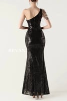 فستان سهرة ترتر فاخر كتف واحد فتحة جنب من ريفان