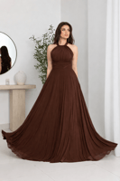 فستان خناقي تل أرجواني بضهر مكشوف