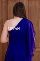 فستان طويل شيفون ون شولدر