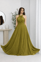 فستان خناقي تل أرجواني بضهر مكشوف