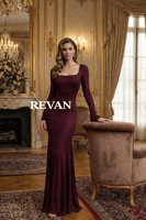 فستان سهرة نعومة أنثوية بتفاصيل مطرزة من ريڤــان