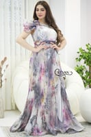 فستان اورجنزا مشجر بلسيه