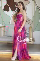 فستان سهره طويل بقماش الشيفون الناعم