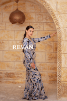 فستان سهرة مطرّز بلمعة فاخرة