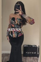 فستان مخمل مطرز