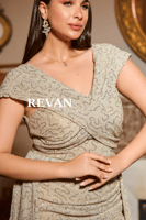 فستان سهرة رمال الذهب