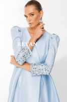 فستان تفته لف سماوي مطرز من ريفان