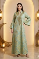 جلابية رمضانية مطرزة بنقوش ذهبية فاخرة من ريڤــان