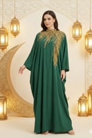 جلابية رمضانية مطرزة بتطريز ذهبي فاخر من ريڤــان