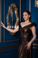 فستان سهرة ليزر لامعه