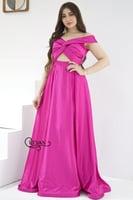 فستان ناعم قماش ستان بقصة مثيره اسفل الصدر