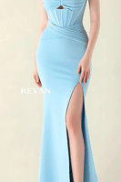 فستان سهرة أنيق بقصة ضيقة وشق أمامي