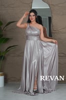 فستان ستان لمعة ناعم طويل