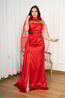 فستان سهره ستان برتقالى