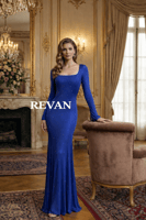 فستان سهرة نعومة أنثوية بتفاصيل مطرزة من ريڤــان