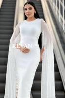 فستان أنيق بطبقة كاب فخمة