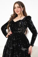 فستان سهره ميدي خامة الترتر