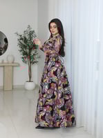 فستان سهرة منفوش بتصميم مطبوع من ريڤــان