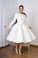 فستان ناعم بكم طويل وتطريز فاخر