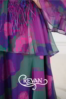 فستان مشجر طبقات مزين بحزام وردة باهداب