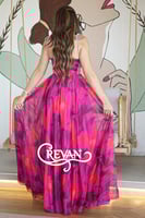 فستان سهره طويل بقماش الشيفون الناعم