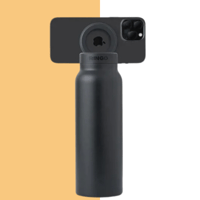 عالم العضلات شيكر مغناطيسي ستانلس ستيل اسود 700 مل