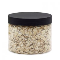 مجموعة (12) علبة بلاستيك بغطاء أسود | 220 مل