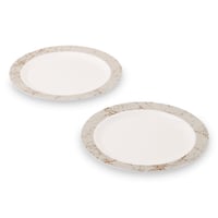 مجموعة (6) صحن بلاستيك فاخر باللون الأبيض و أطراف...