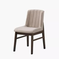 طقم طاولة سفرة خشب مطّاط بني مع 2 كراسي قماش بيج -...