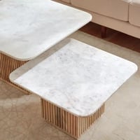 طاولة قهوة مينزيلا مربعة من قطعتين بسطح من الرخام...