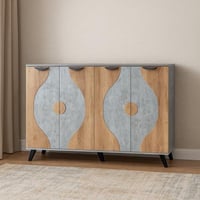 خزانة تنظيم احذية قسمين 5 ادوار خشب ماليزي - رمادي...