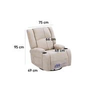 كرسي استرخاء دوار لورينزا قماش شانيل لون بيج مقعد...