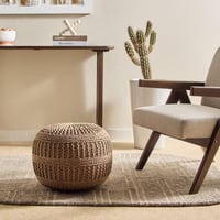 مقعد بوف محبوك إسنشيال 50x50x35 سم