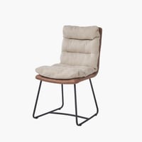 كرسي طعام من فلوريا بوسادة مبطنة لون ابيض بارجل مع...