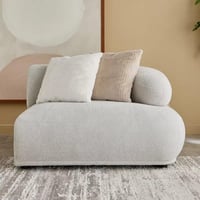 كنبة مفردة ديلورا بذراع أيمن ووسادتين قماش مخملي ل...