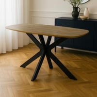 طاولة طعام روفك خشب بأرجل معدن مقاس 180x90x75 سم