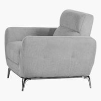 كنبة فيورزا 3 مقاعد قماش لون رمادي فاتح بأرجل معدن