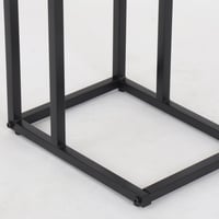 طاولة خدمة جانبية ستايلكس بسطح خشب و قاعدة معدن مق...