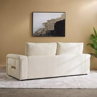 كنبة كارڤونا 3 مقاعد قماش بوكيلة لون كريمي مع 5 وس...