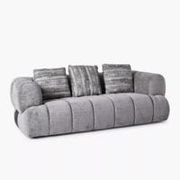 كنبة فيتّوريا 3 مقاعد و3 وسائد قماش بوكلية رمادي م...