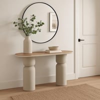 كونسول مدخل سطح خشب طبيعي وأرجل اسطوانية بيح جريئة...