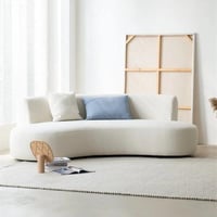 كنبة بوكليه بتصميم عصري منحني من مارسين لون ابيض