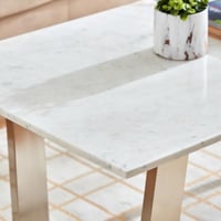 طاولة قهوة سيلفرادو بسطح الرخام و قواعد معدن مقاس...