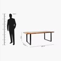 طاولة طعام 8 مقاعد من الخشب الصلب من فلوريا