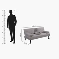 كنبة سرير قماش 3 مقاعد مع حاملي أكواب من ليندا