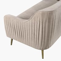 كنبة ستارم مقعدين مع وسادتين قماش مخملي لون بيج بأ...