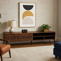 طاولة تلفزيون خشبية بتصميم شرائحي بطول 200 سم-لون...