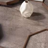 طقم طاولات قهوة تارنيفا من 5 قطع خشب هندسي بني