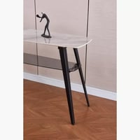 طاولة كونسول سيلفوريا من الحجر الملبد برف زجاج و ب...