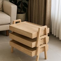 طقم طاولات خدمة تافورا خشب لون خشبي - 3 حبة